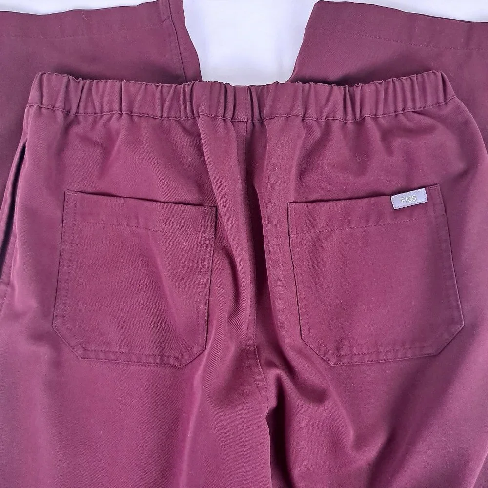 FIGS Mens Size Small Pisco Basic Scrub Pant Dark Red 4 Pockets Elastic Waist